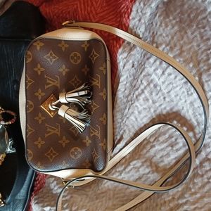 Louis Vuitton print handbag Brown and tan